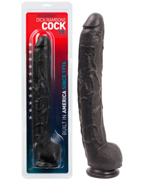 Dick Rambone Cock - Black 17 Inch Realistic Dong