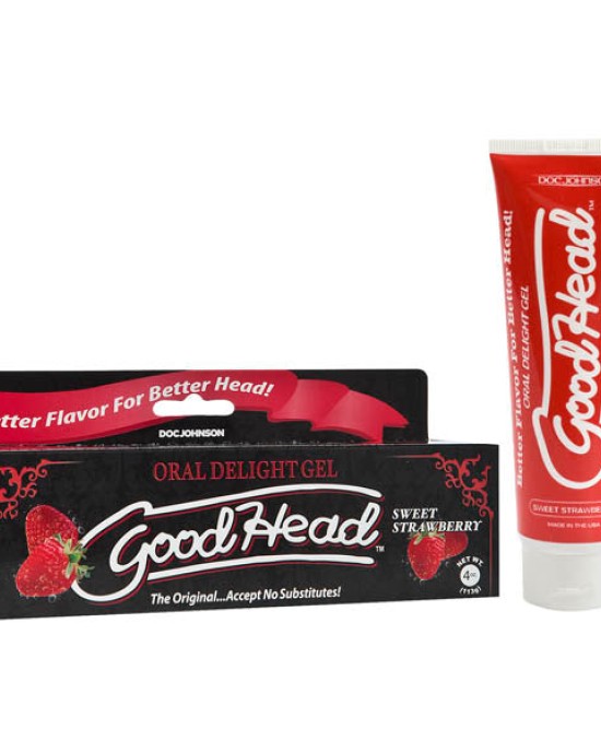 GoodHead Oral Delight Gel - Sweet Strawberry Flavoured Oral Sex Lotion - 113 g Tube