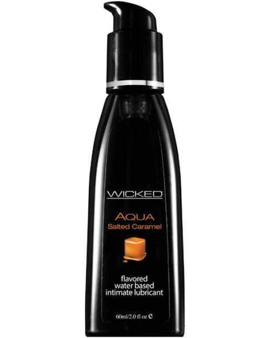 Wicked Aqua Salted Caramel - Salted Caramel Flavoured Water Based Lubricant - 60ml