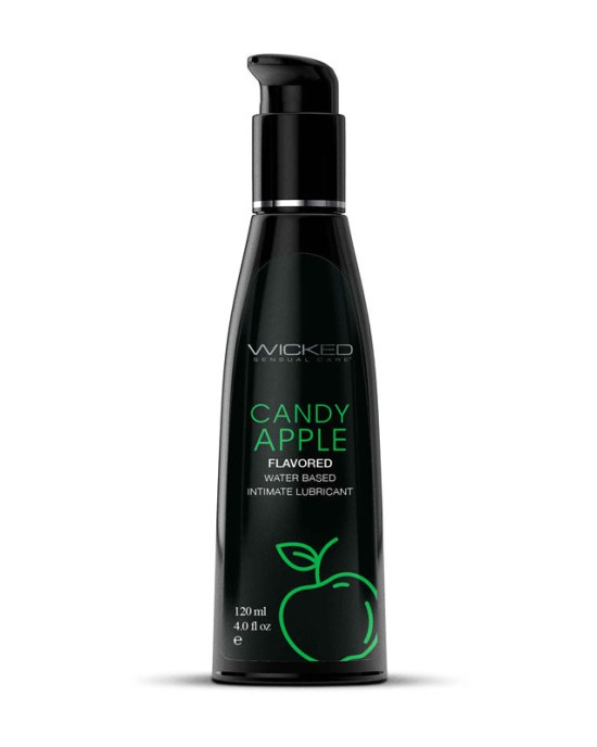 Wicked Aqua Candy Apple - Candy Apple Flavoured Water Based Lubricant - 120 ml (4 oz) Bottle