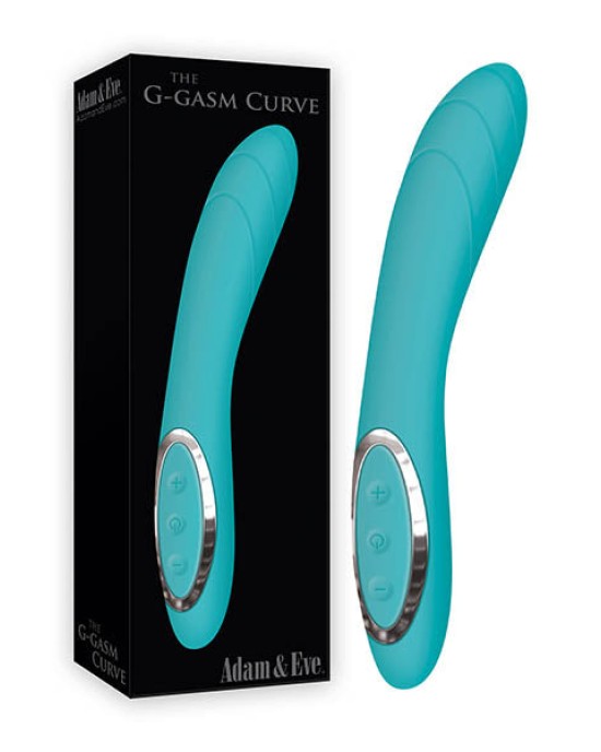 Adam & Eve The G-Gasm Curve - Aqua 21 cm (8.25'') USB Rechargeable Vibrator