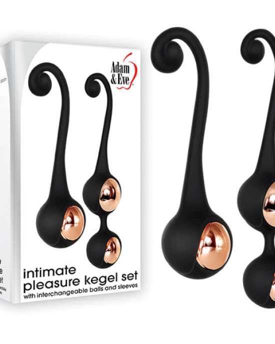 Adam & Eve Intimate Pleasure Kegel Set - Black Kegel Trainer Kit