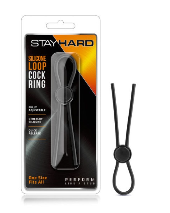 Stay Hard - Loop Adjustable Lasso Cock Ring - Black