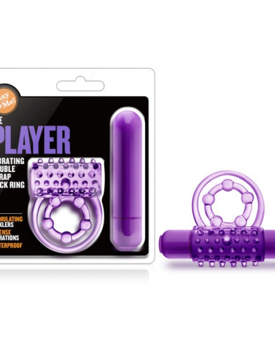 Play With Me - The Player - Purple Vibrating Cock & Ball Rings