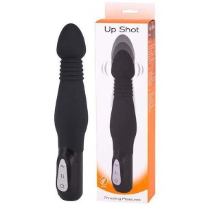 Up Shot - Black 23 cm Thrusting Anal Vibrator