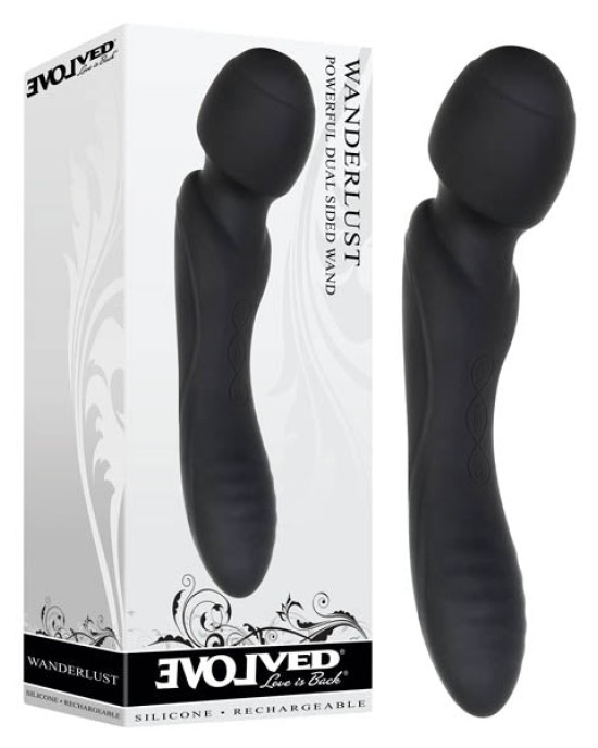 Wanderlust - Black USB Rechargeable Double Ended Massager Wand