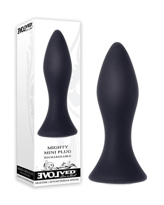 Mighty Mini Rechargeable Butt Plug -  Black