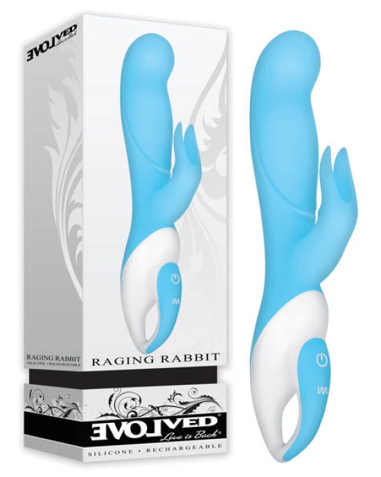 Raging Rabbit Vibrator - Blue