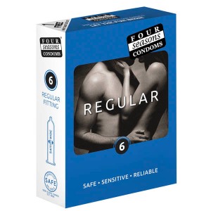 Four Seasons Regular Lubricated Condoms - 6 Pack