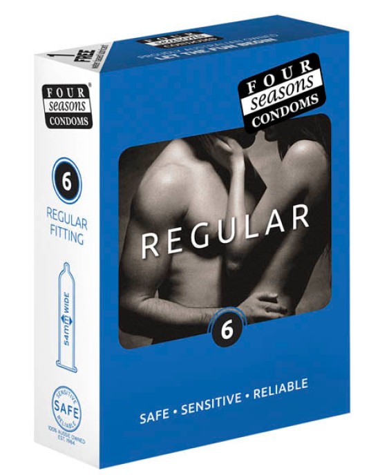 Four Seasons Regular Lubricated Condoms - 6 Pack