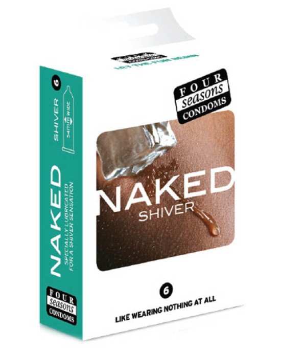 Naked Shiver Ultra Thin Lubricated Condoms - 6 Pack