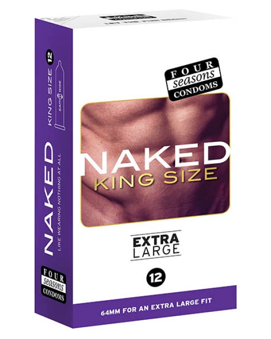 Four Seasons Naked King Size - Large Sized Condoms - 12 Pack