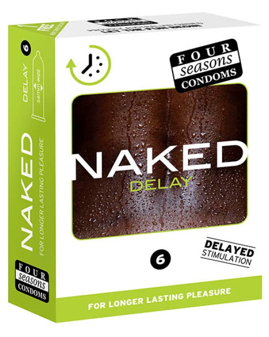 Four Seasons Naked Delay Ultra Thin Condoms - 6 Pack