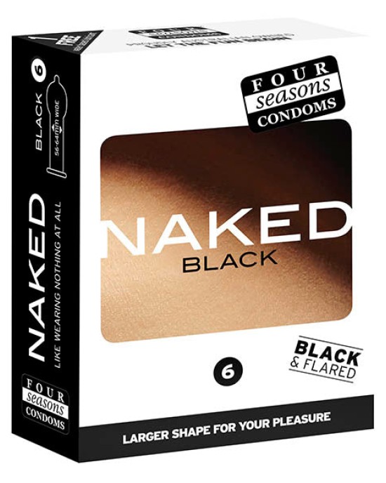 Four Seasons Naked Ultra Thin Black Condoms - 6 Pack