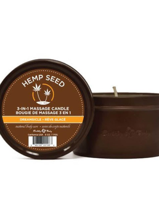 Hemp Seed 3-In-1 Massage Candle - Dreamsicle (Tangerine & Plum) 170g