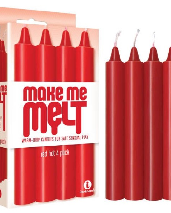 Make Me Melt Drip Candles - Red Hot Drip Candles - 4 Pack