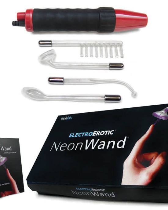 KinkLab Neon Wand Electrosex Kit - Purple E-Stim Kit - 5 Piece Set