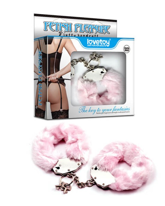 Fetish Pleasure Fluffy Hand Cuffs - Pink