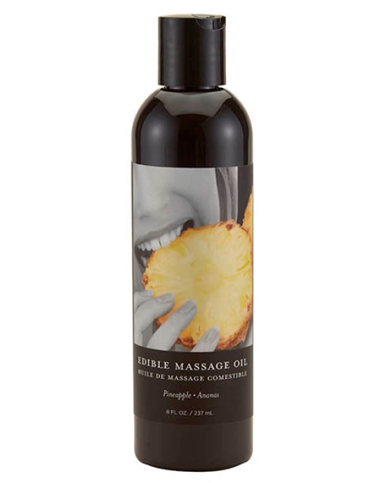 Edible Massage Oil - Pineapple Flavoured - 237 ml Bottle