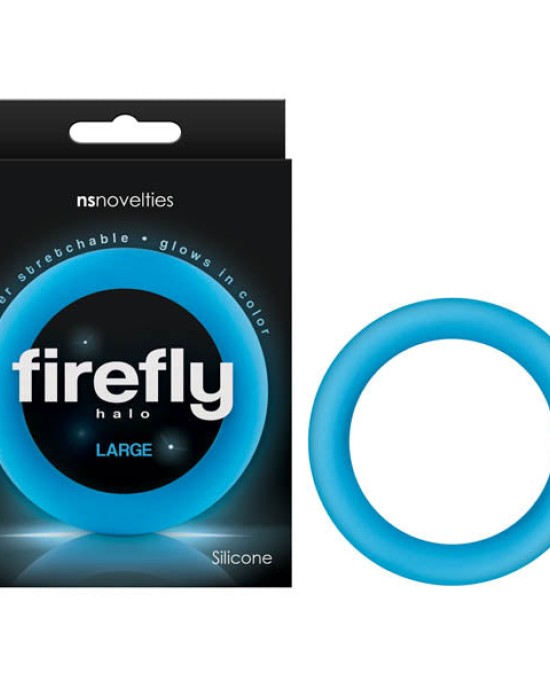 Firefly Halo - Glow In Dark Blue Large 60 mm Cock Ring