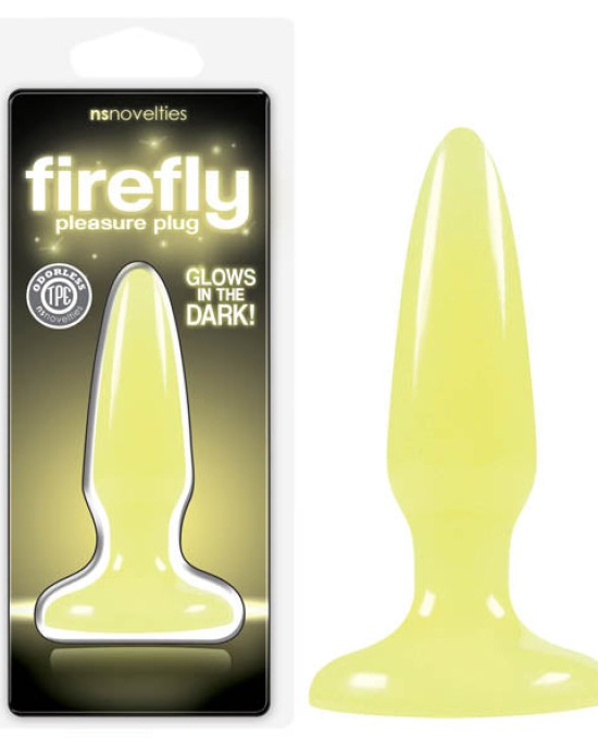 Firefly Pleasure Plug - Glow-in-the-Dark Yellow 8.1 cm (3.2'') Mini Butt Plug