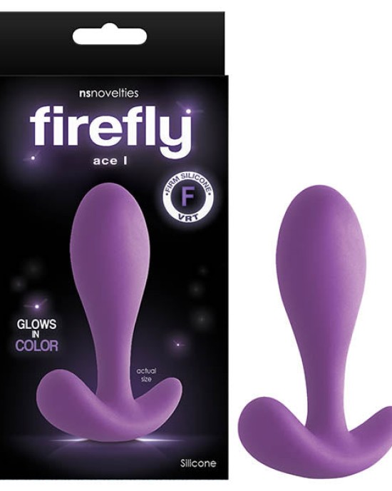 Firefly Ace I - Glow In Dark Purple 10.4 cm Anal Plug