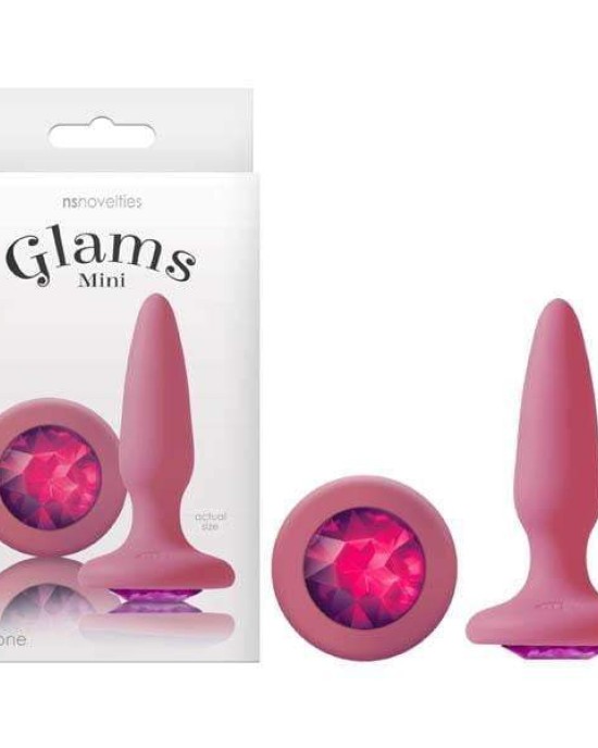 Glams Mini - Pink 8.4 cm (3.3'') Butt Plug with Sparkling Gem