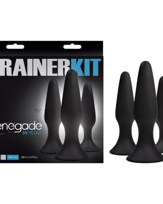 Renegade Sliders Trainer Kit - Black Butt Plugs - Set of 3