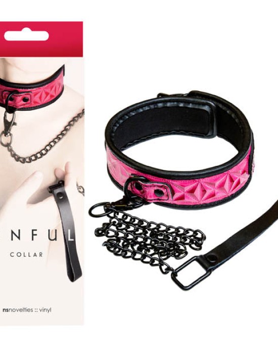 Sinful - Black/Pink Collar and Leash