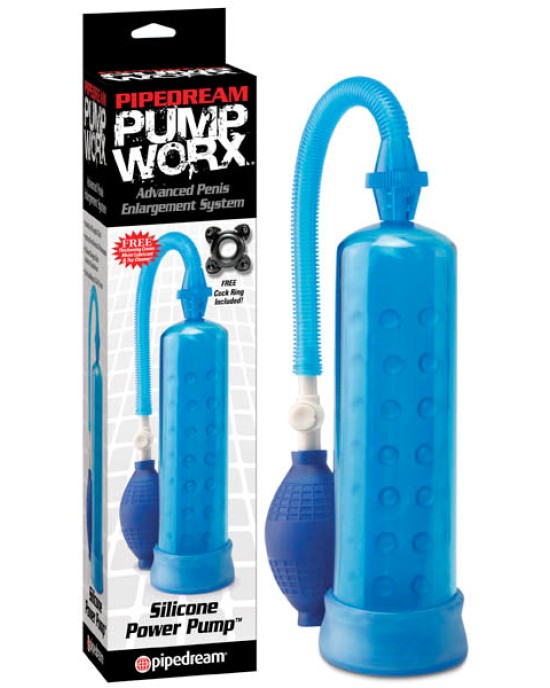 Pump Worx Silicone Power Pump - Blue Penis Pump