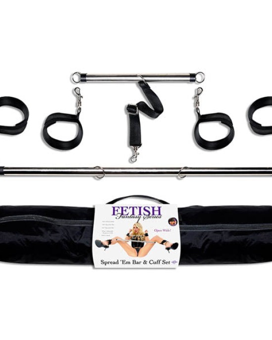 Fetish Fantasy Series Spread 'em Bar & Cuff Set - Spreader Restraint Set