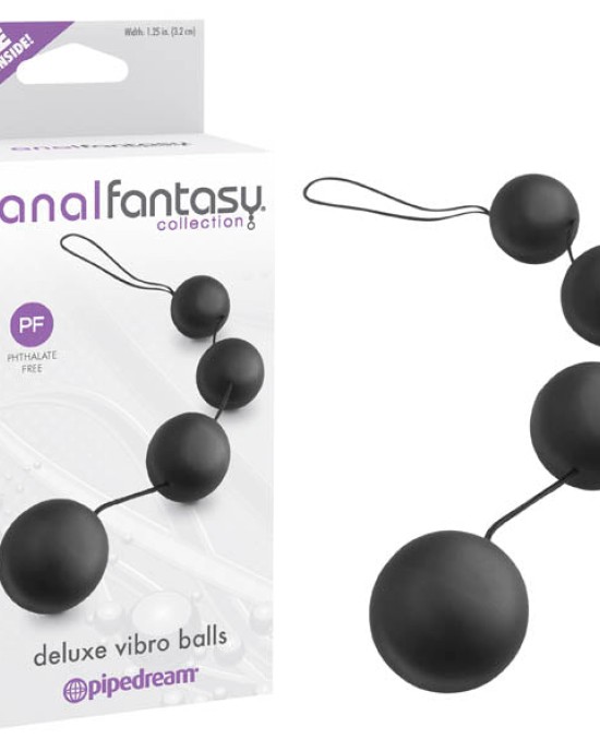 Anal Fantasy Collection Deluxe Vibro Balls - Black Anal Duo Balls