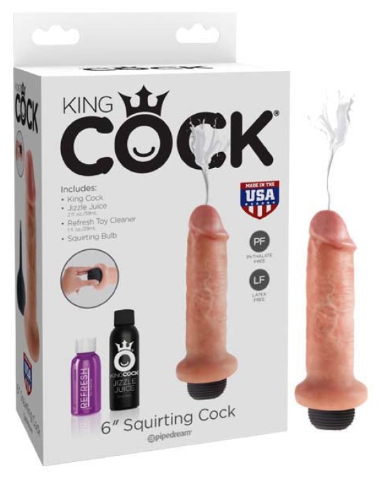 King Cock 6 Inch Squirting Cock - Flesh