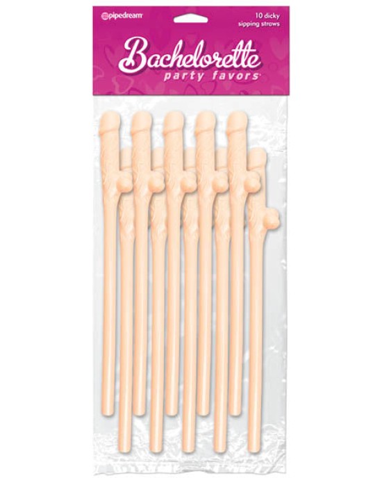 Bachelorette Party Dicky Sipping Straws - 10 Pack