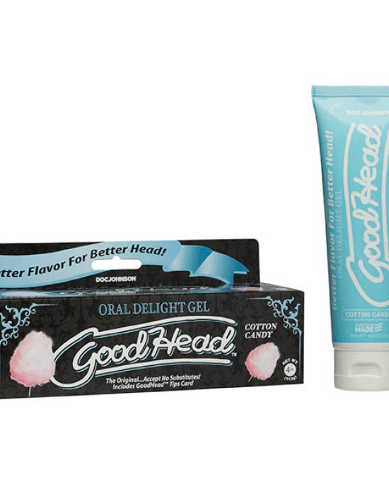 GoodHead Oral Delight Gel - Cotton Candy Flavoured Oral Sex Lotion - 113 g Tube