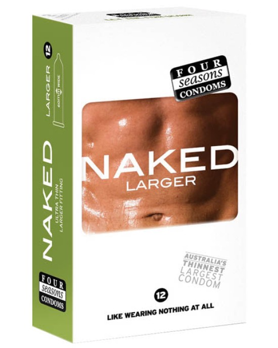 Naked Larger Fitting Lubricated Condoms - 12 Pack