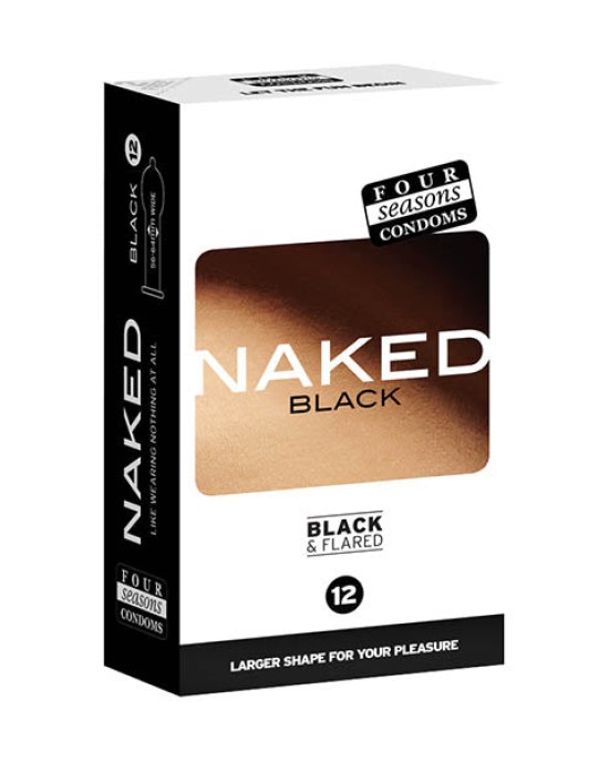 Four Seasons Naked Black - Ultra Thin Black Condoms - 12 Pack