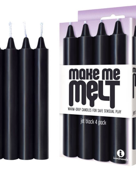 Make Me Melt Drip Candles - Jet Black Drip Candles - 4 Pack