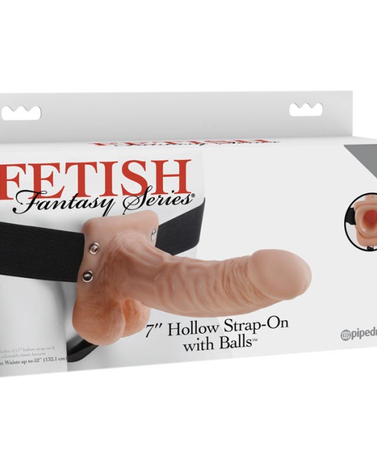 Fetish Fantasy 7 Inch Hollow Strap-On Harness With Balls