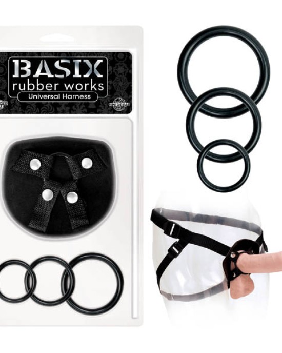 Basix Rubber Works Universal Strap-On Harness - Black