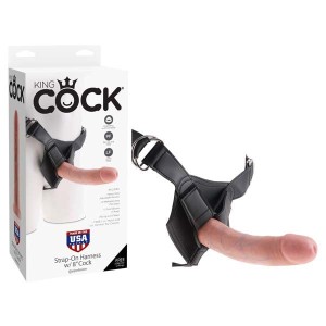 King Cock Strap-On Harness with 8 Inch Flesh Dong