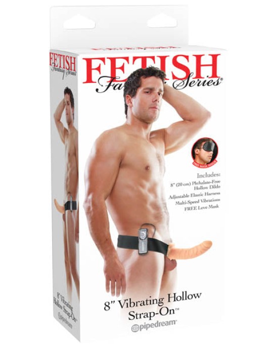 Fetish Fantasy Series 8 Inch Vibrating Hollow Strap-on - Flesh