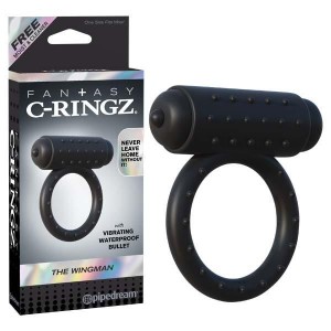 Fantasy C-ringz The Wingman - Black Vibrating Cock Ring