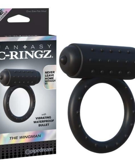 Fantasy C-ringz The Wingman - Black Vibrating Cock Ring