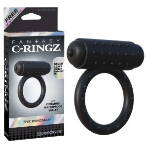 Fantasy C-ringz The Wingman - Black Vibrating Cock Ring