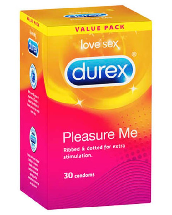 Durex Pleasure Me - Ribbed & Studded Condoms - 30 Pack