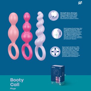 Satisfyer Booty Call Plugs - Coloured - 3 Pack