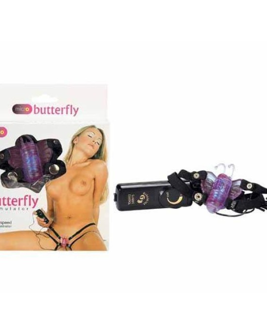 Micro Butterfly - Lavender Vibrating Strap-On Clit Stimulator