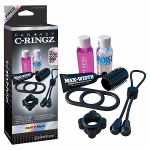 Fantasy C-Ringz Party Pack - Black Cock Rings - 7 Piece Set