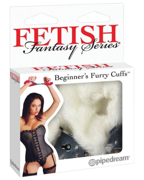 Fetish Fantasy Series Beginner's Furry Cuffs - White Fluffy Cuffs